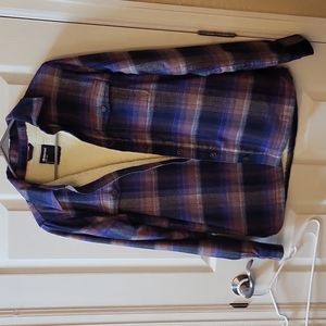 Fleece lined plaid shacket